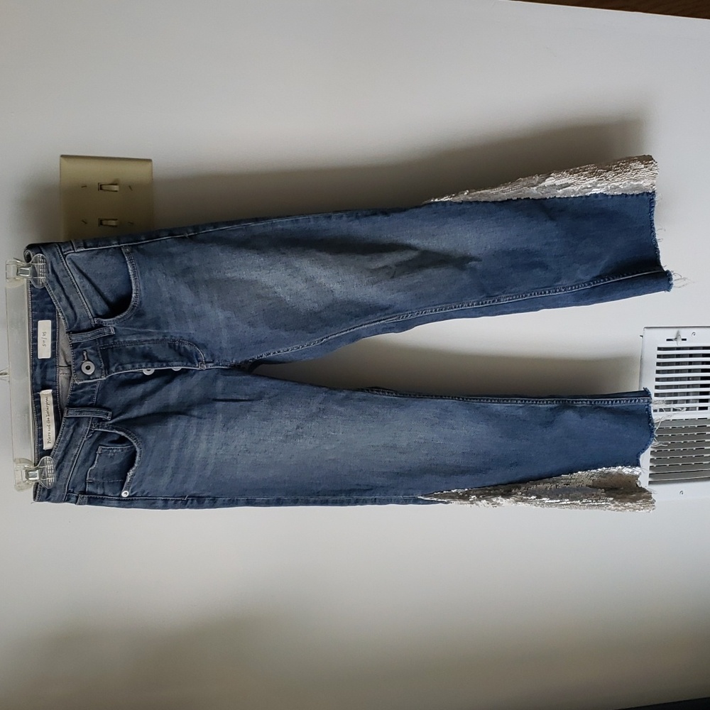 Anthropology Pilcro and the Letterpress glitter boot cut jeans
